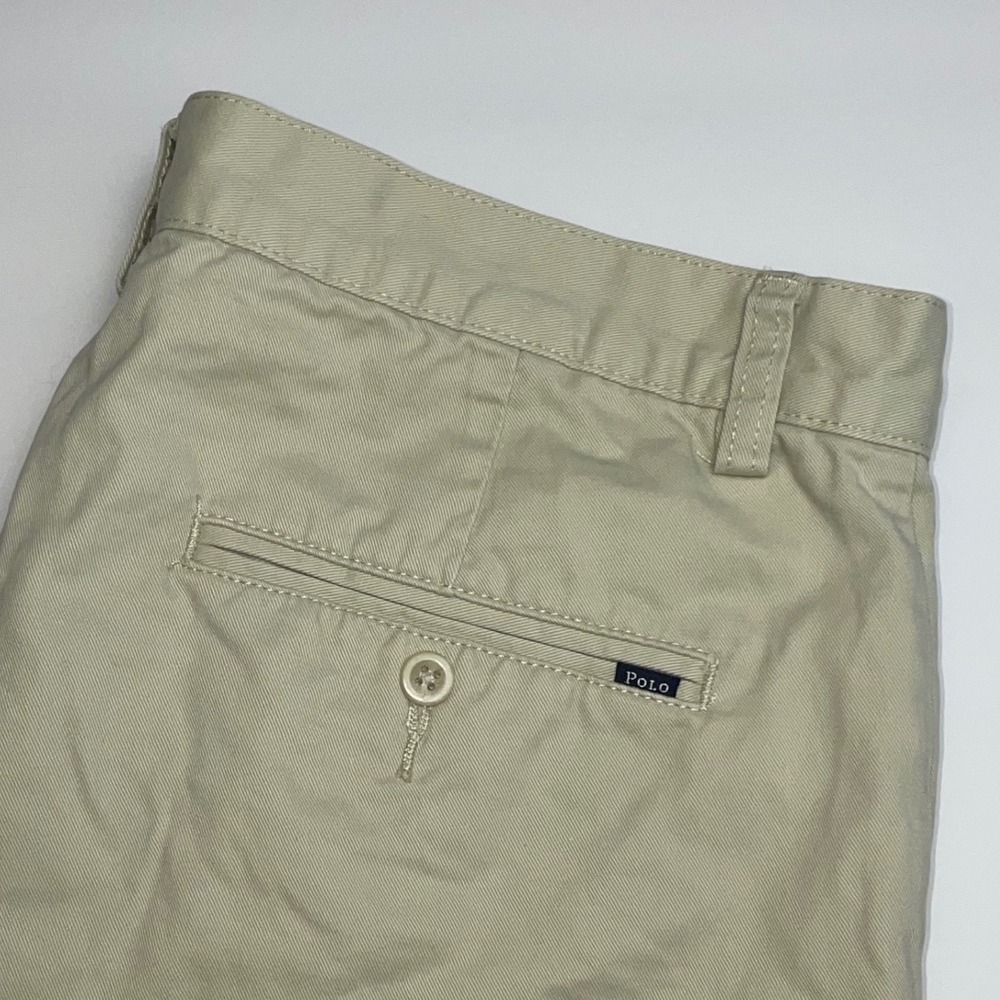 Polo Ralph Lauren Chino Shorts Mens 33 Beige 9" Inseam Cotton Casual Flat Front